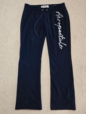 Y2k Aeropostale Sweatpants Womens Large Bootcut Logo Preppy Flare Low Rise